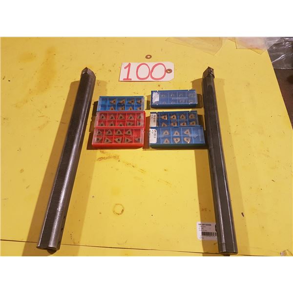 Set of Boring Bar with Inserts for Threading, Grooving & ACME