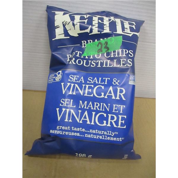 SHELF PULLS (AS IS):  KETTLE SALT & VINEGAR CHIPS (198 G) - BAG