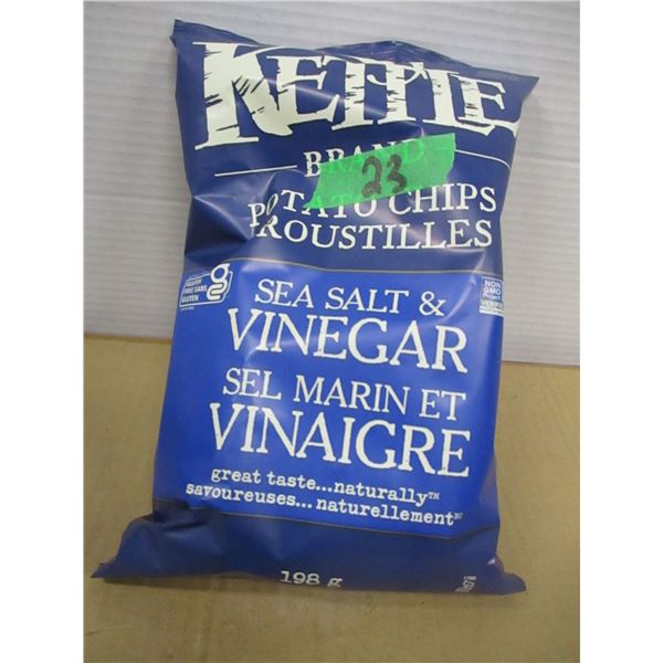SHELF PULLS (AS IS):  KETTLE SALT & VINEGAR CHIPS (198 G) - BAG