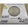 Image 1 : 1863 NETHERLANDS SILVER HALF GUILDER
