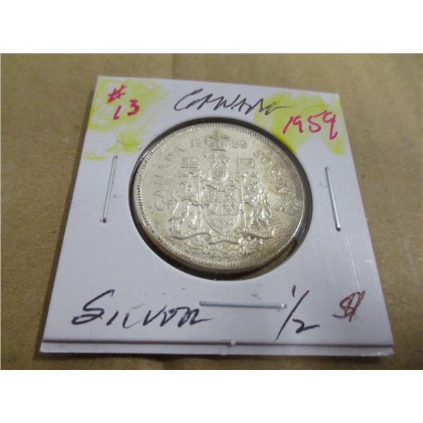1959 CANADA SILVER HALF DOLLAR
