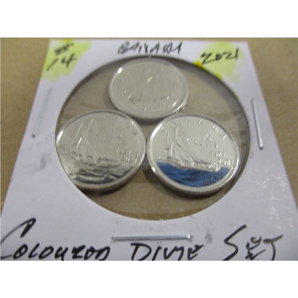 2021 MINT CANADA COLORED DIME SET