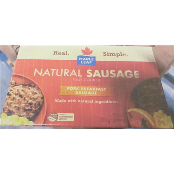 FROZEN:  MAPLE LEAF FULLY COOKED PORK BREAKFAST SAUSAGE (300G)