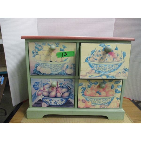 ESTATE:  4 DRAWER DRESSER (APPROX. 18" X 15" X 10")