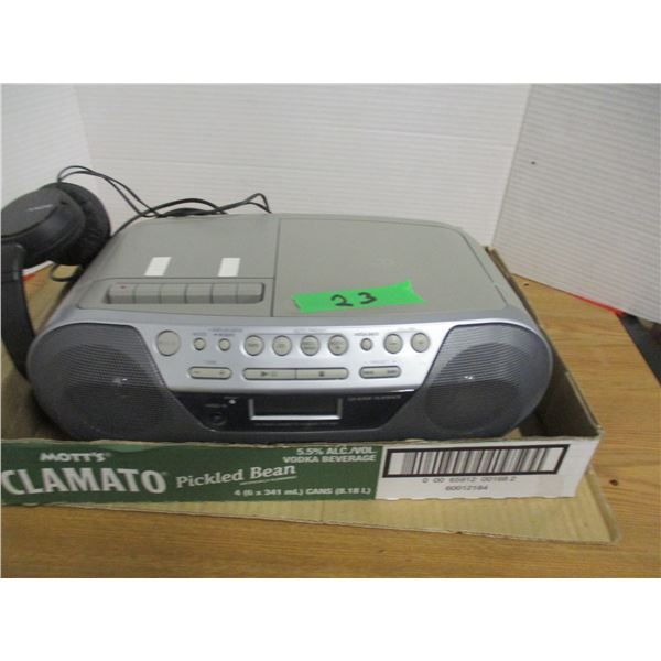 ESTATE:  PORTABLE STEREO C/W HEAD PHONES