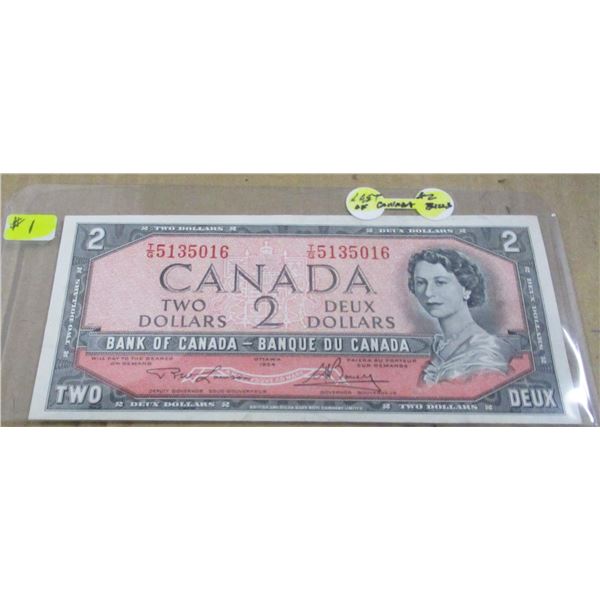 1954 BANK OF CANADA LAST OF CANADA $2 BILLS