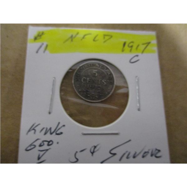 1917C NEWFOUNDLAND SILVER FIVE CENT