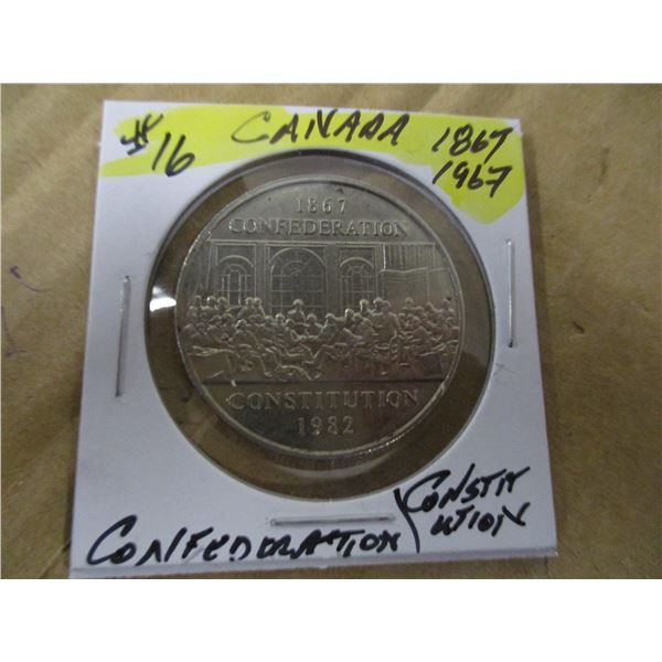 1867 - 1982 CANADA CONFEDERATION CONSTITUTION DOLLAR