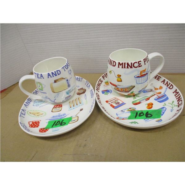 ESTATE:  2 CUP & PLATE SETS