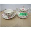 Image 1 : ESTATE:  3 PIECE TEA SET (PINK FLOWERS)