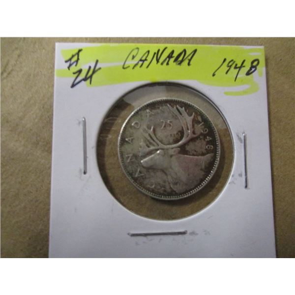 1948 KEY DATE CANADA SILVER QUARTER