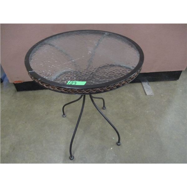 ESTATE:  GLASS TOP ROUND TABLE