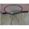 Image 1 : ESTATE:  GLASS TOP ROUND TABLE