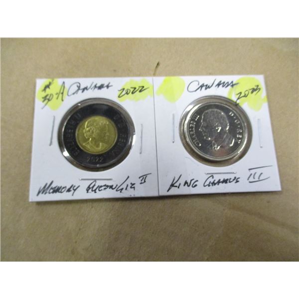 2022 QUEEN ELIZABETH II & KING CHARLES III MINT COIN SET