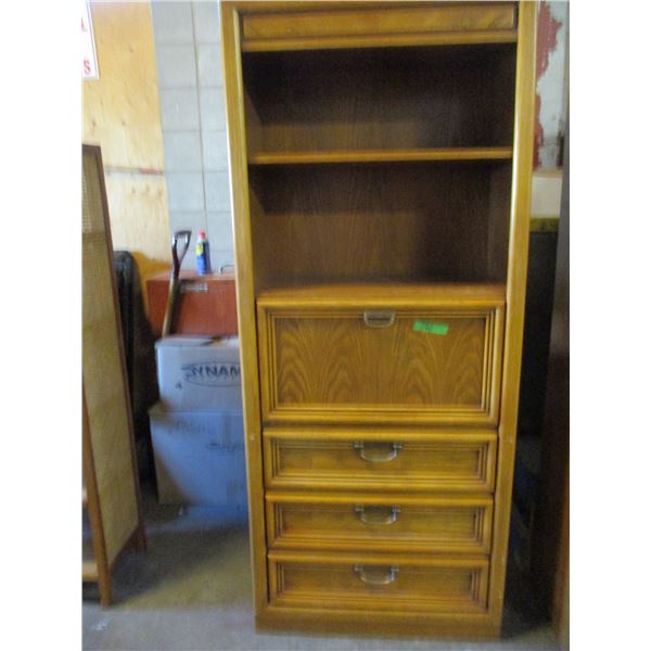 ESTATE:  3 DRAWER CABINET (1 DOOR & 2 SHELVES) (APPROX. 32 X 17 X 76")