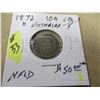 Image 1 : 1872H NEWFOUNDLAND VICTORIAN TEN CENT SILVER