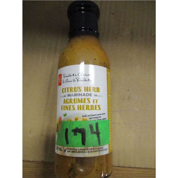 SHELF PULLS (AS IS):  CITRUS HERB MARINADE (350ML) - BOTTLE