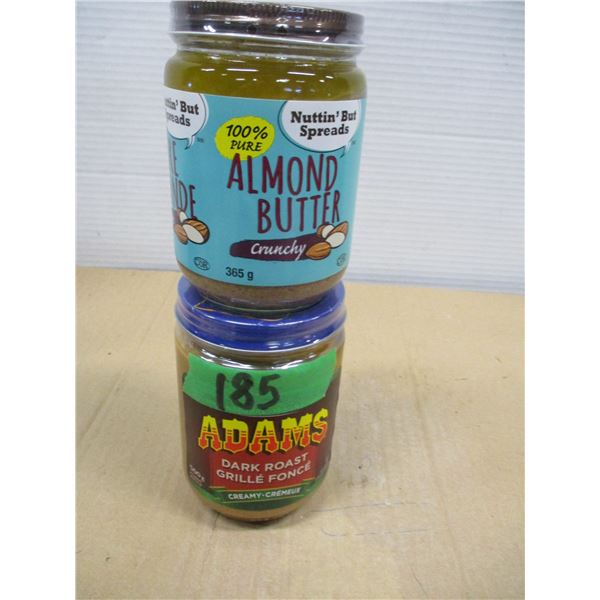 SHELF PULLS (AS IS):  ADAMS PEANUT BUTTER & ALMOND BUTTER - 2 JARS