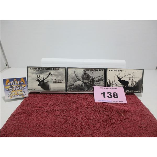 HUNTING:  3 CASSETTES INCLUDING BUGLING, ELK HUNTING & MASTER THOSE BUGLING BULLS