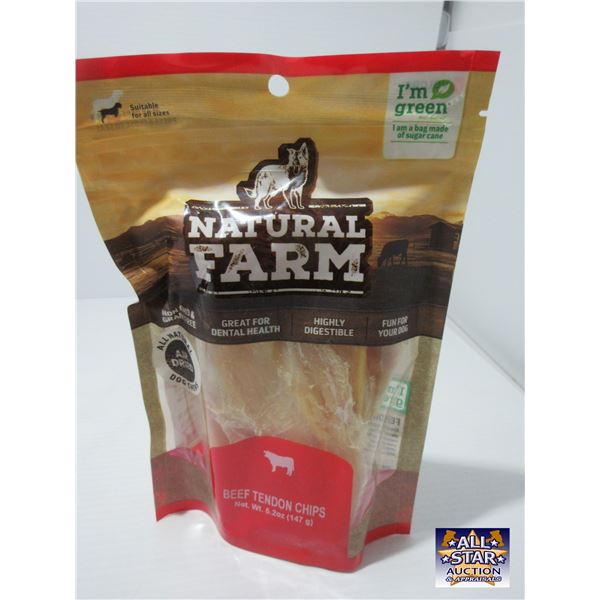 NEW:  NATURAL FARM BEEF TENDON CHIPS (147G) - BAG