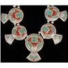 Image 2 : Navajo Peyote Bird Silver Chip Inlay Necklace [179055]