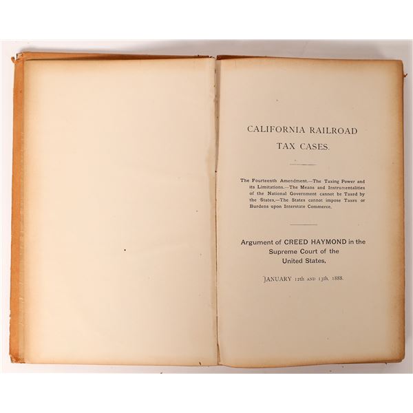 California Railroad Tax Cases by Haymond, 1888 [175012]