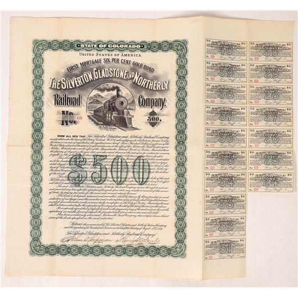 The Silverton, Gladstone and Northerly Railroad Company Bond. (SGNRR) [173386]