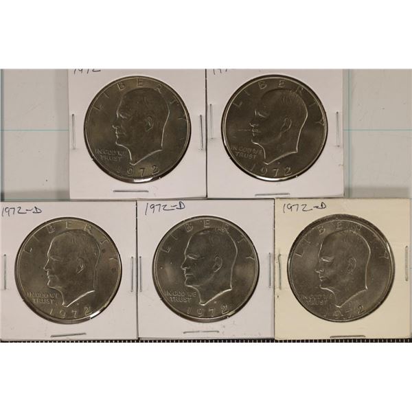 1972 & 4-1972-D IKE DOLLARS UNC