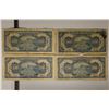 Image 2 : 4-1942 BANK OF CHINA 100 YUAN BILLS, 1 WITH INK