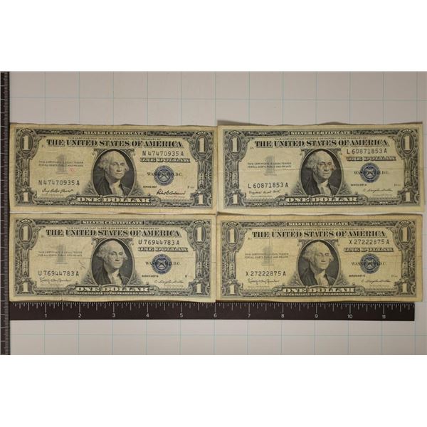 1957, 57-A & 2-1957-B US $1 SILVER CERTIFICATES