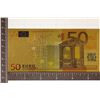 Image 1 : 24KT GOLD FOIL 50 EURO CRISP UNC COLORIZED BILL