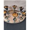 Image 2 : 6 Silver Plated Goblets With Silver Plated Tray