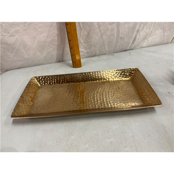 Small gold hammered tray