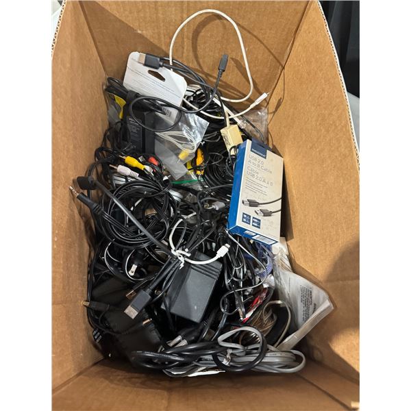 Box of assorted cords