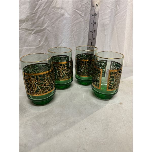 4 culver green and vintage glasses