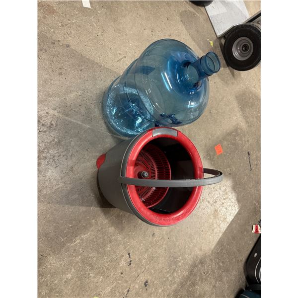 Mop bucket and water bottle