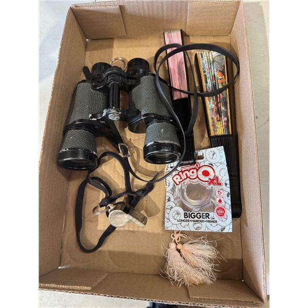 Fans, binoculars, whistle etc