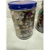 Image 3 : Vintage buttons and gem jar with glass lid