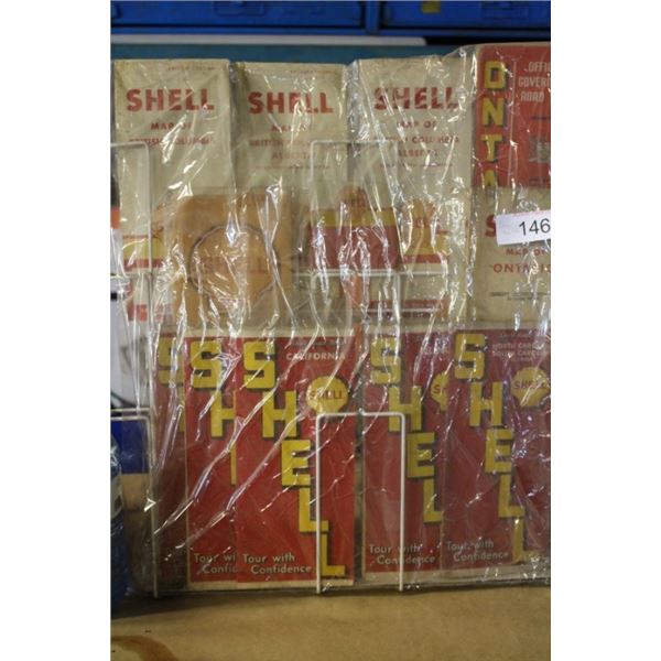 Vintage Shell maps and table top display