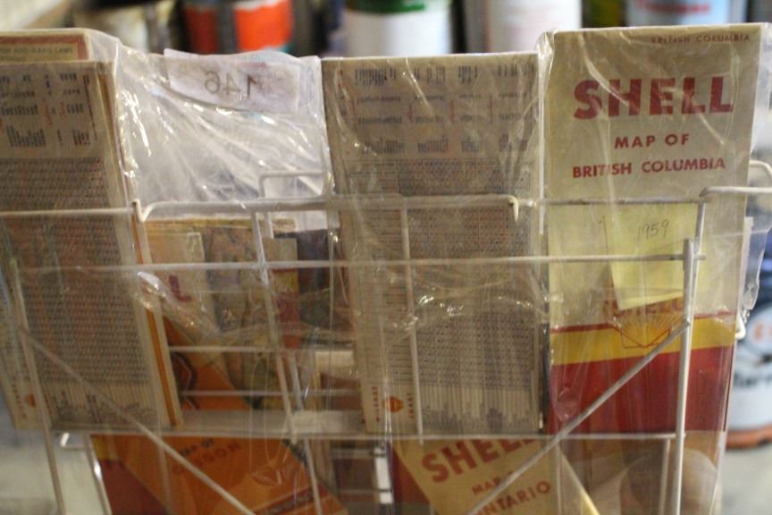 Shell Map Legend Vintage Shell maps and table top display