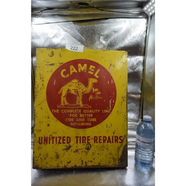 Camel tire repair metal table top