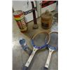 Image 1 : Tennis Rackets, Lifesavers coin Bank, antifreeze
