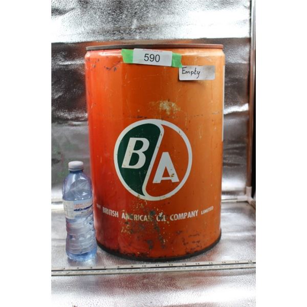 B/A empty metal can- Orange