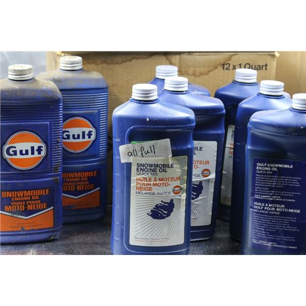 8 Gulf snowmobile engine oil all full