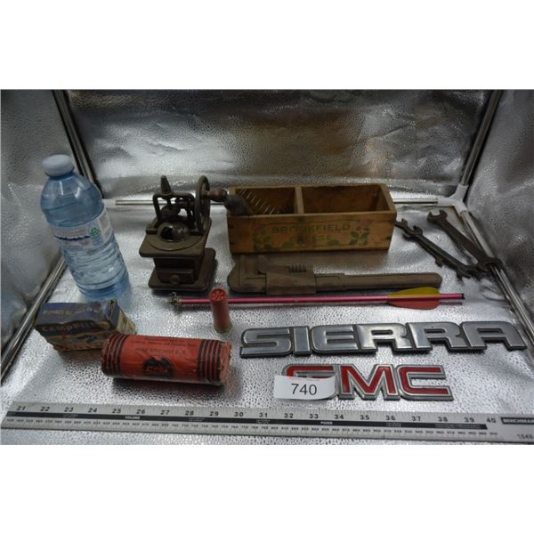 GMC sierra emblems, pipe wrench, campbell jiffy