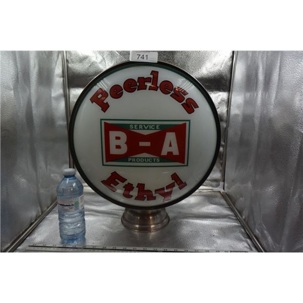 BA Peerless Ethyl glass sign