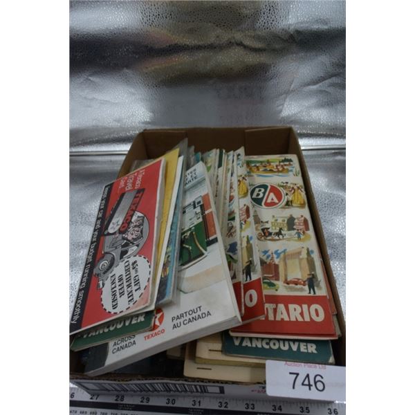 Vintage BA & texaco maps, travel pamphlets