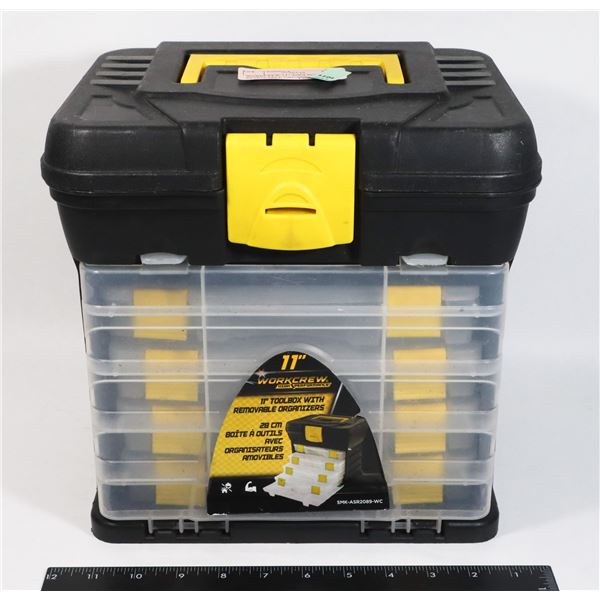 WORKCREW 11" TOOLBOX WITH REMOVABLE ORGANIZERS