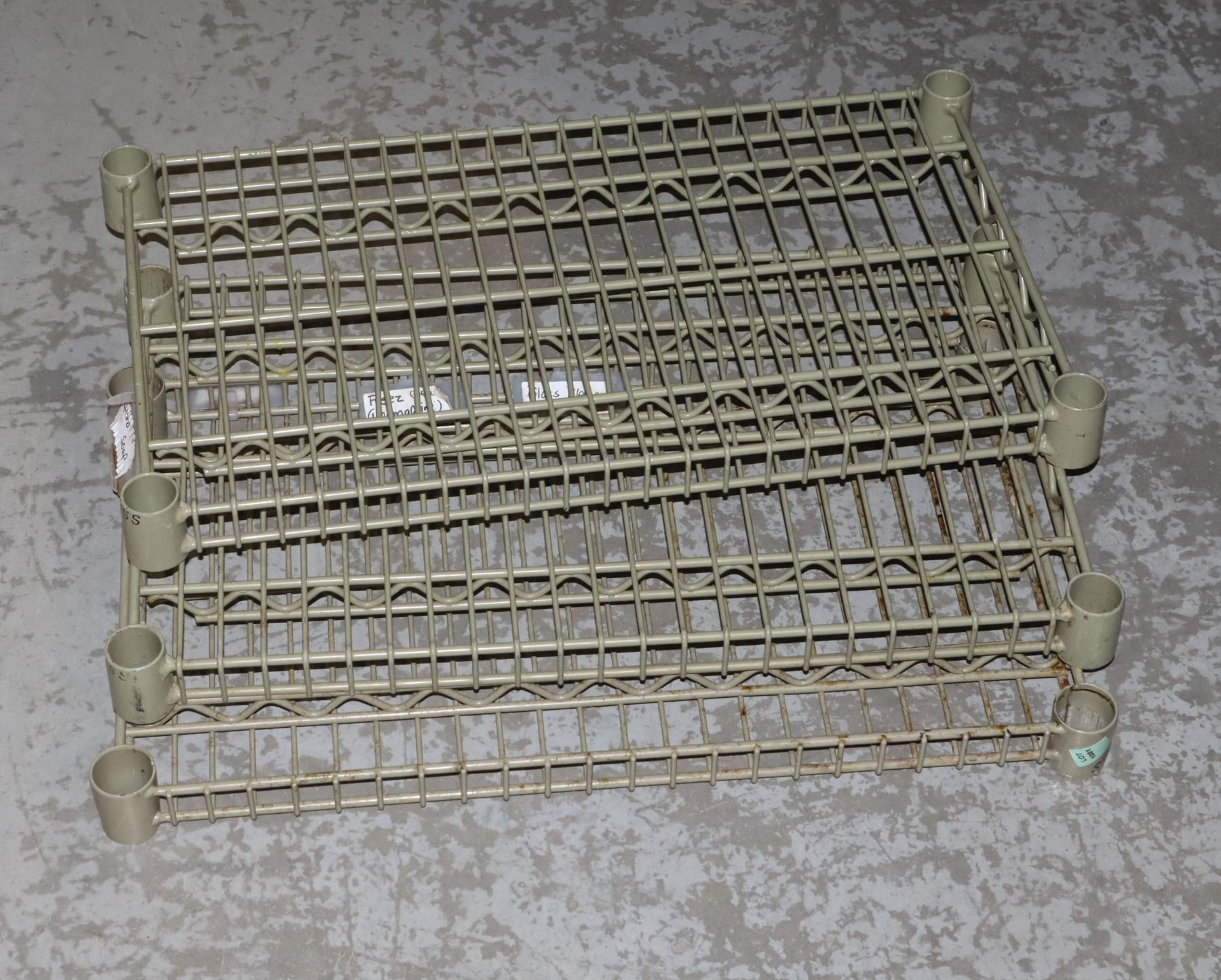 LOT OF THREE METRO RACK STYLE SHELVES (NO LEGS)