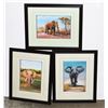 THREE MATCHING STYLE FRAMED ELEPHANT PICTURES